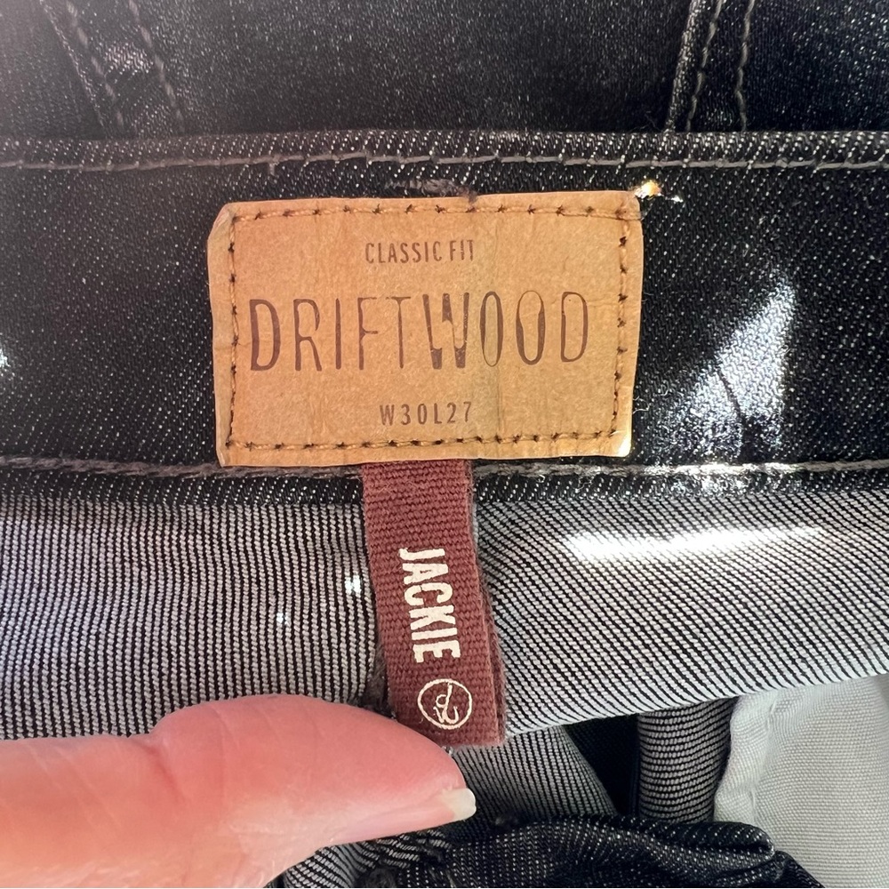 DRIFTWOOD Jackie Black Denim Embroidered Ankle and Pocket Ankle Skinny Jeans - Picture 4 of 16